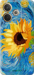 Силиконовый чехол Цветы желто-голубые для Oppo A5 PRO - 5308u-3956 изображение 