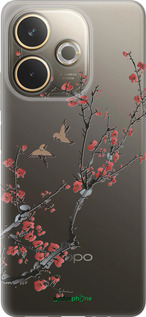 Силиконовый чехол Сакура v2 для Oppo A5 PRO - 5538u-3956 изображение 