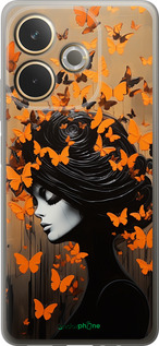 Силиконовый чехол Чехол для телефона Девушка с оранжевыми бабочками для Oppo A5 PRO - 5940u-3956 изображение 