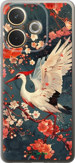 Силиконовый чехол Сакура и аист для Oppo A5 PRO - 6108u-3956 изображение 