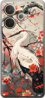 Силиконовый чехол Аист в цвету сакуры для Oppo A5 PRO - 6109u-3956 изображение 