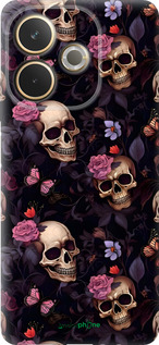 Силиконовый чехол Черепа и розы для Oppo A5 PRO - 6316u-3956 изображение 