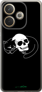 Силіконовий чехол Із зображенням кота та черепа для Oppo A5 PRO - 6491u-3956 изображение 