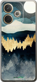 Силиконовый чехол Ночной пейзаж с лесом и горами для Oppo A5 PRO - 6493u-3956 изображение 