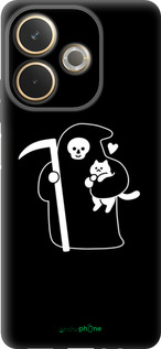 Силиконовый чехол Минималистичный арт: смерть и кошка для Oppo A5 PRO - 6529u-3956 изображение 