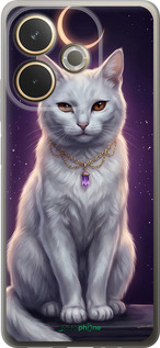 Силиконовый чехол Mystic White Cat Gothic Dark Purple Gold для Oppo A5 PRO - 6805u-3956 изображение 