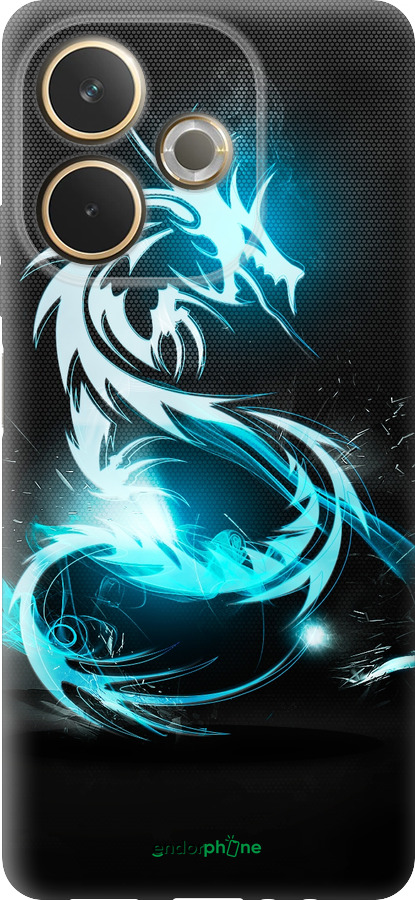 Силиконовый чехол Бело-голубой огненный дракон для Oppo A5 PRO - 113u-3956 изображение 