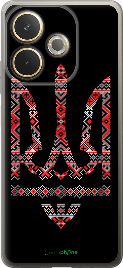 Силиконовый чехол Герб - вышиванка на черном фоне для Oppo A5 PRO - 1196u-3956 изображение 