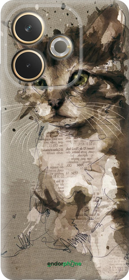 Силіконовий чехол Кошеня з плям і ліній для Oppo A5 PRO - 119u-3956 изображение 