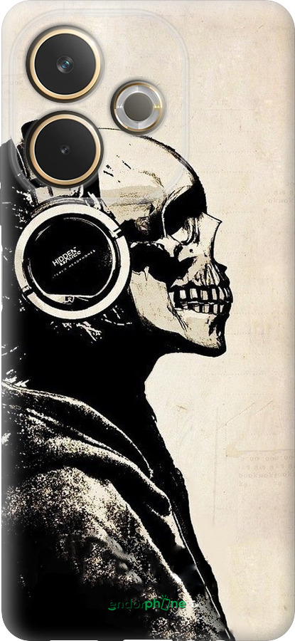 Силиконовый чехол Скелет-меломан v2 для Oppo A5 PRO - 1200u-3956 изображение 