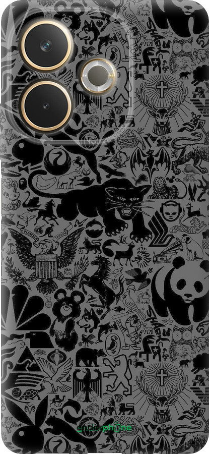 Силіконовий чехол Чорно-сірий стікер бомбінг для Oppo A5 PRO - 2432u-3956 изображение 