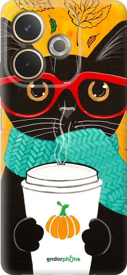 Силиконовый чехол Осенний кот для Oppo A5 PRO - 4026u-3956 изображение 