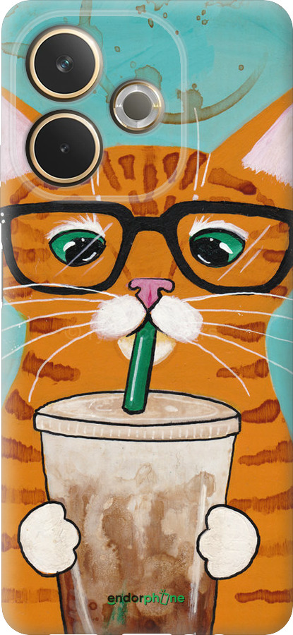 Силиконовый чехол Зеленоглазый кот в очках для Oppo A5 PRO - 4054u-3956 изображение 