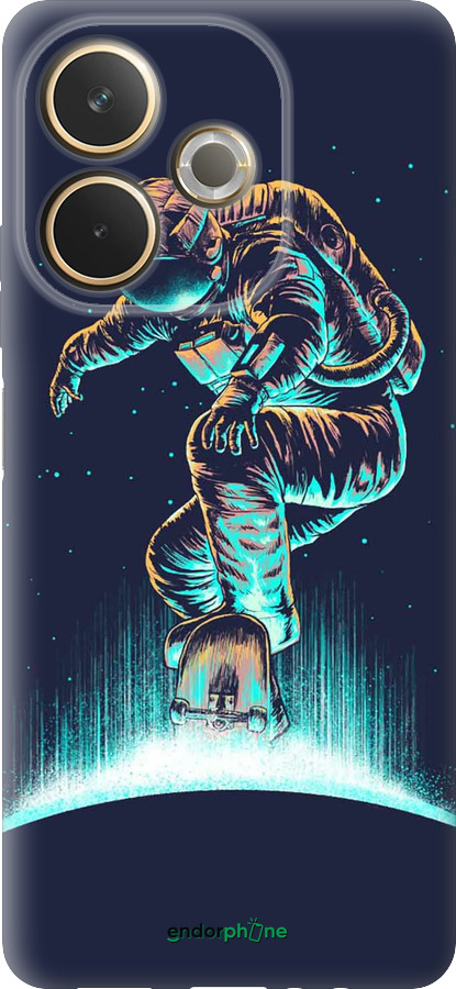 Силиконовый чехол Космонавт на скейтборде для Oppo A5 PRO - 4145u-3956 изображение 