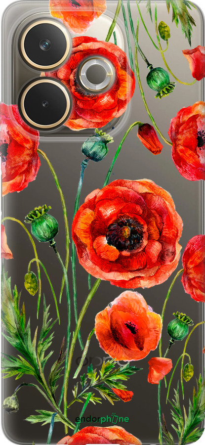 Силіконовий чехол Намальовані маки для Oppo A5 PRO - 4278u-3956 изображение 