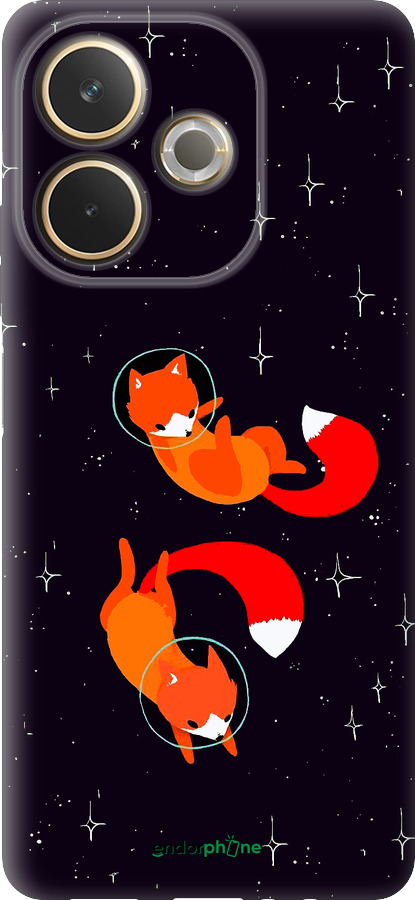 Силиконовый чехол Лисички в космосе для Oppo A5 PRO - 4519u-3956 изображение 