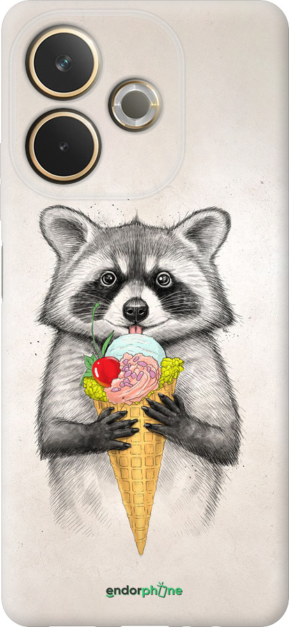 Силиконовый чехол Енотик с мороженым для Oppo A5 PRO - 4602u-3956 изображение 
