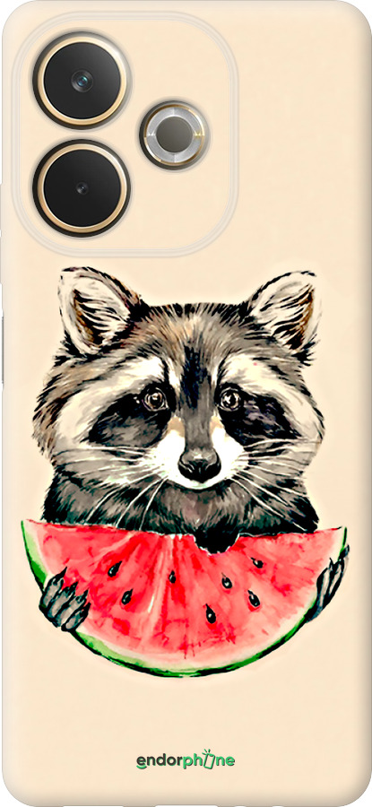 Силиконовый чехол Енотик с арбузом для Oppo A5 PRO - 4605u-3956 изображение 