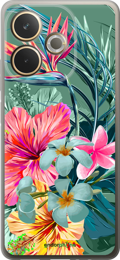 Силіконовий чехол Тропічні квіти v1 для Oppo A5 PRO - 4667u-3956 изображение 