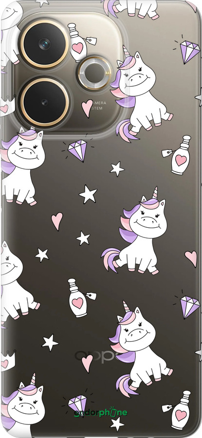 Силиконовый чехол Единорожка v2 для Oppo A5 PRO - 4703u-3956 изображение 