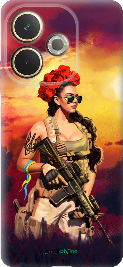 Силиконовый чехол Украинка с оружием для Oppo A5 PRO - 5316u-3956 изображение 