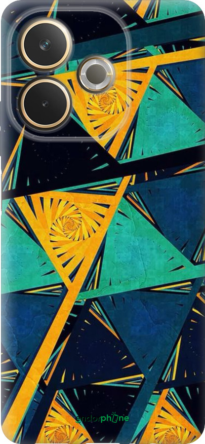 Силіконовий чехол Арт, абстракція, жовтий, синій для Oppo A5 PRO - 5382u-3956 изображение 