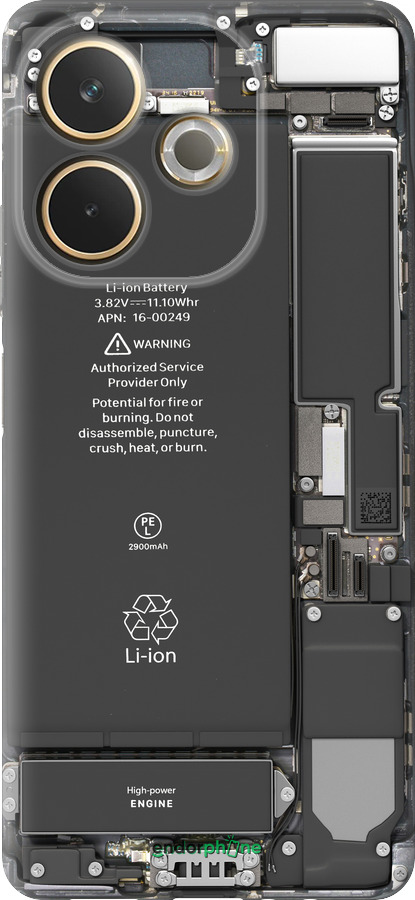 Силиконовый чехол Детали смартфона для Oppo A5 PRO - 5487u-3956 изображение 