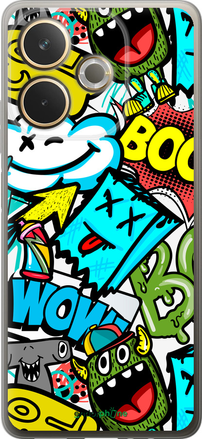 Силиконовый чехол Стикеры v4 для Oppo A5 PRO - 5508u-3956 изображение 