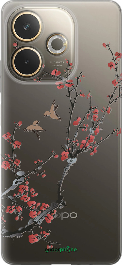 Силиконовый чехол Сакура v2 для Oppo A5 PRO - 5538u-3956 изображение 