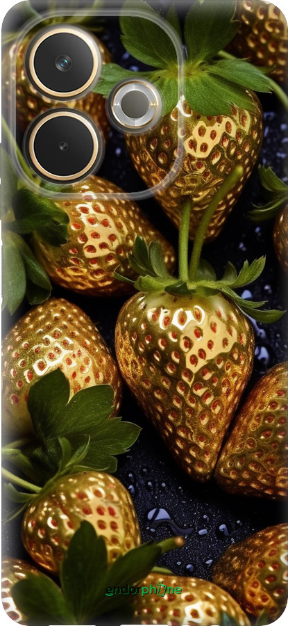 Силиконовый чехол Золотая клубника для Oppo A5 PRO - 5637u-3956 изображение 