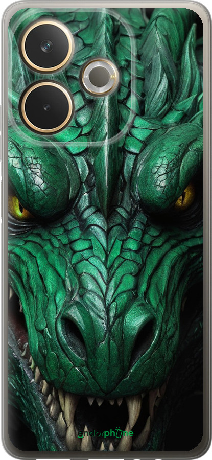 Силиконовый чехол Зелёный дракон v2 для Oppo A5 PRO - 5817u-3956 изображение 