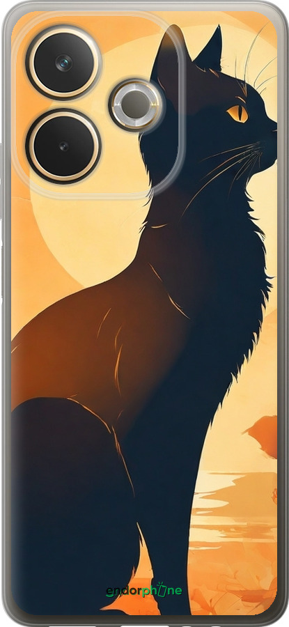 Силиконовый чехол Черная кошка v2 для Oppo A5 PRO - 5830u-3956 изображение 