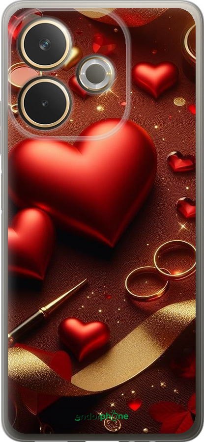 Силиконовый чехол Сердечки v3 для Oppo A5 PRO - 5833u-3956 изображение 