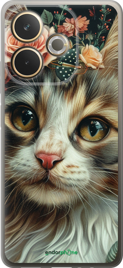 Силиконовый чехол Cats and flowers для Oppo A5 PRO - 6069u-3956 изображение 