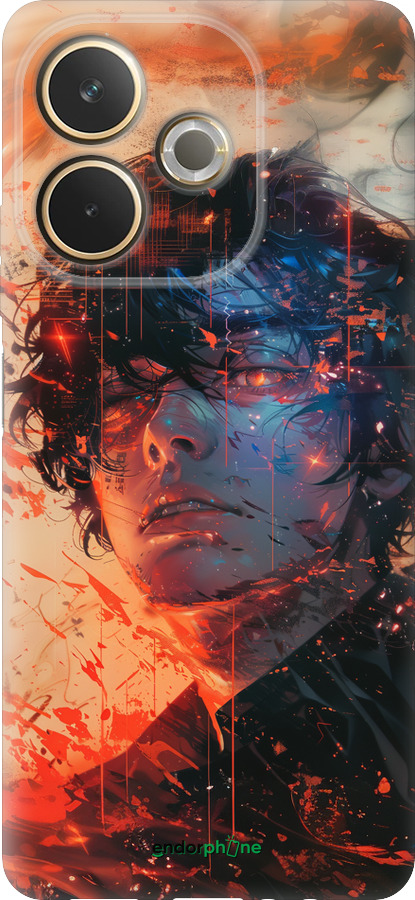 Силиконовый чехол Лицо в пламени для Oppo A5 PRO - 6127u-3956 изображение 