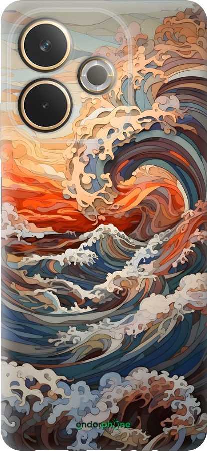 Силиконовый чехол Арт волны для Oppo A5 PRO - 6324u-3956 изображение 