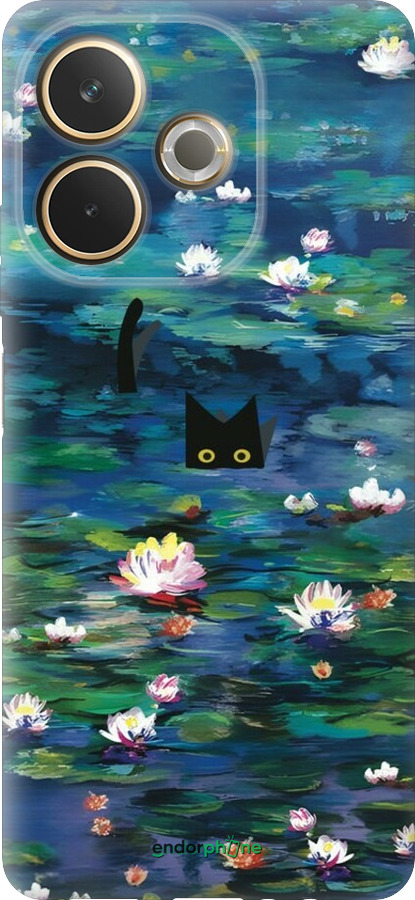Силиконовый чехол Чехол с изображением водяных лилий Моне и кошек для Oppo A5 PRO - 6399u-3956 изображение 
