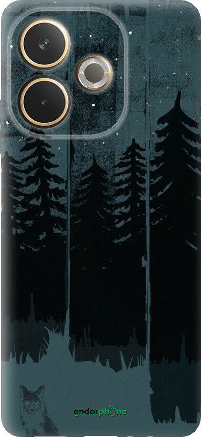 Силиконовый чехол Лиса и ночной лес для Oppo A5 PRO - 6481u-3956 изображение 