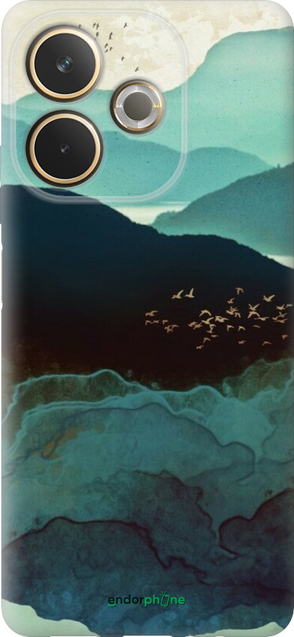 Силиконовый чехол С изображением гор Индиго для Oppo A5 PRO - 6484u-3956 изображение 