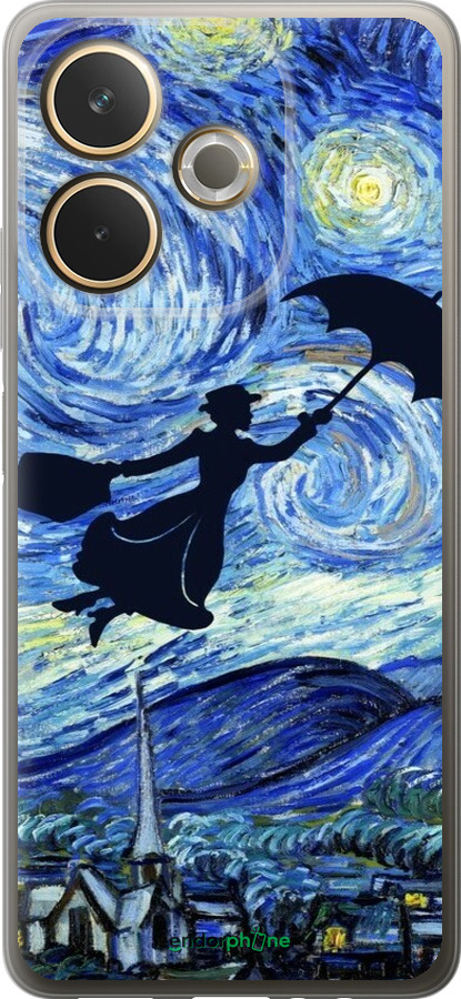 Силиконовый чехол С изображением Мэри Поппинс «Звездная ночь» для Oppo A5 PRO - 6487u-3956 изображение 