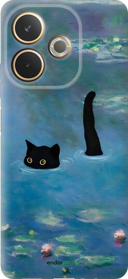 Силиконовый чехол С изображением кота и водяной лилии Monet для Oppo A5 PRO - 6519u-3956 изображение 