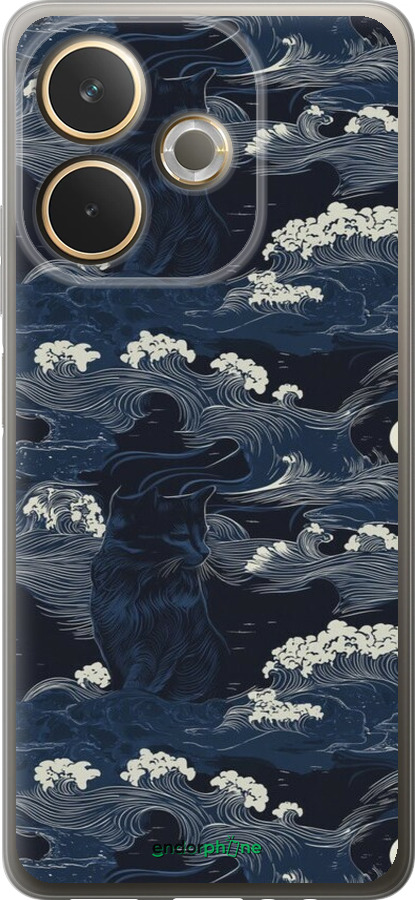 Силіконовий чехол Морська тематика у стилі арт-деко для Oppo A5 PRO - 6520u-3956 изображение 