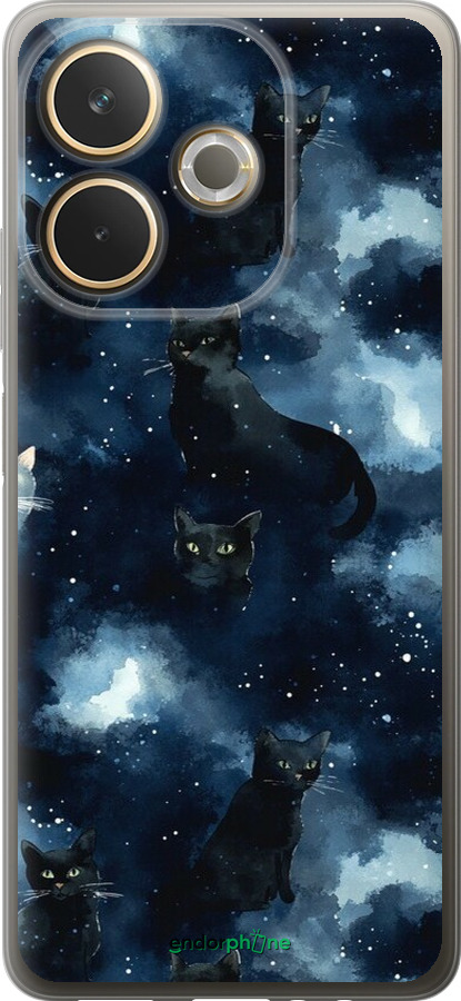 Силиконовый чехол Изображение Кошек с тёмной акварелью для Oppo A5 PRO - 6521u-3956 изображение 