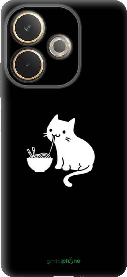 Силіконовий чехол Милий кіт на чорному фоні для Oppo A5 PRO - 6528u-3956 изображение 