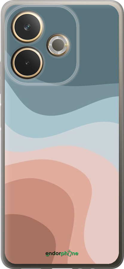 Силиконовый чехол С синими и розовыми волнами в стиле ретро для Oppo A5 PRO - 6532u-3956 изображение 