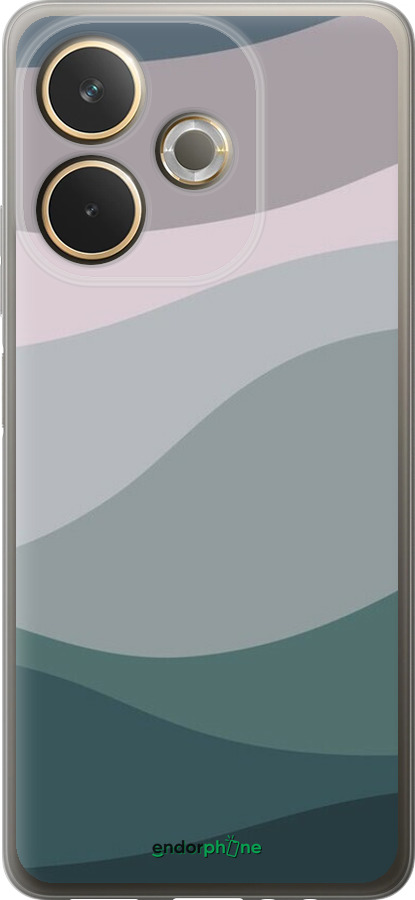 Силиконовый чехол С фиолетовым и бирюзовым ретро-стилем и волнами для Oppo A5 PRO - 6533u-3956 изображение 