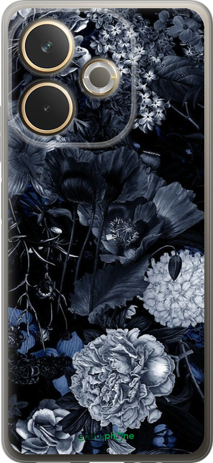 Силиконовый чехол Абстрактный цветочный рисунок в синих тонах для Oppo A5 PRO - 6539u-3956 изображение 