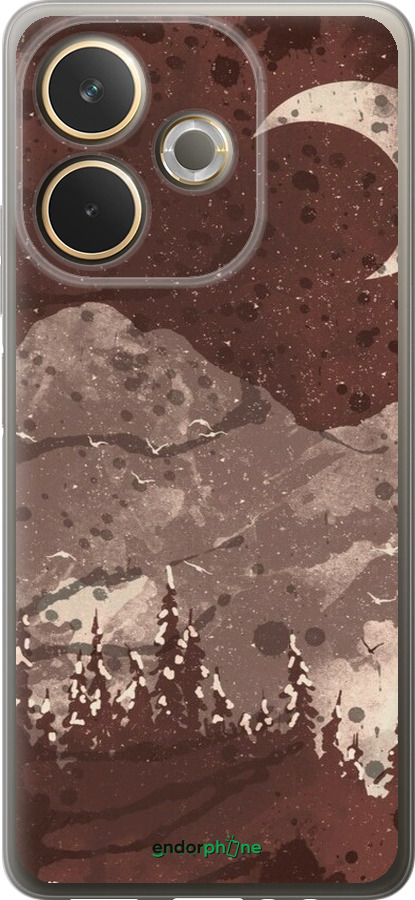 Силиконовый чехол С изображением лунного пейзажа в ночном лесу для Oppo A5 PRO - 6546u-3956 изображение 