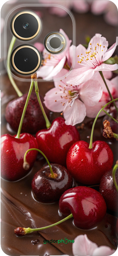 Силиконовый чехол Вишня в шоколаде для Oppo A5 PRO - 6698u-3956 изображение 