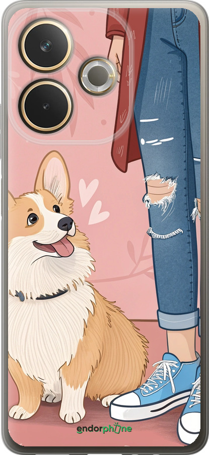 Силиконовый чехол Корги 3 для Oppo A5 PRO - 6707u-3956 изображение 